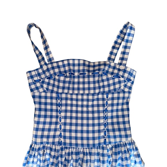 Blue Gingham Midi Dress - Picture 10 of 13